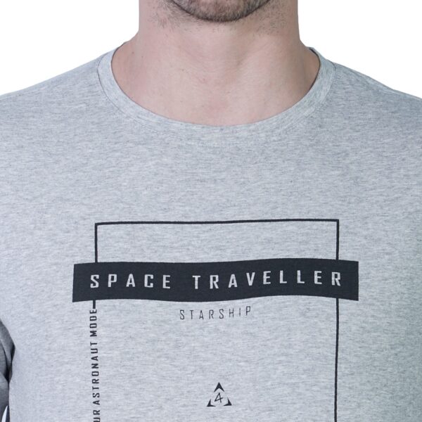 ADEN FOUR Space Traveller Print Cotton Lycra Grey Tshirt